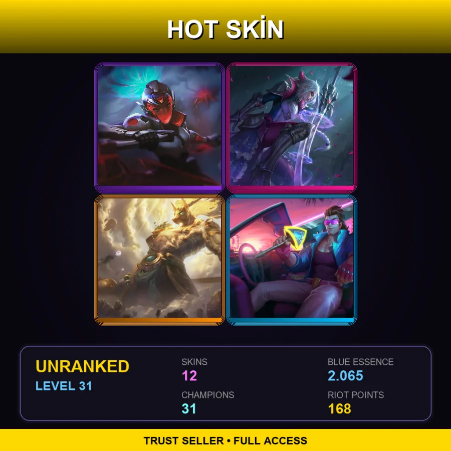 TR | Lv31 | Unranked | 12 Skin | 31 Champ