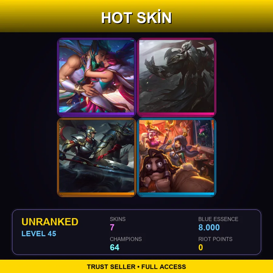 SG | Lv45 | Unranked | 7 Skin | 64 Champ