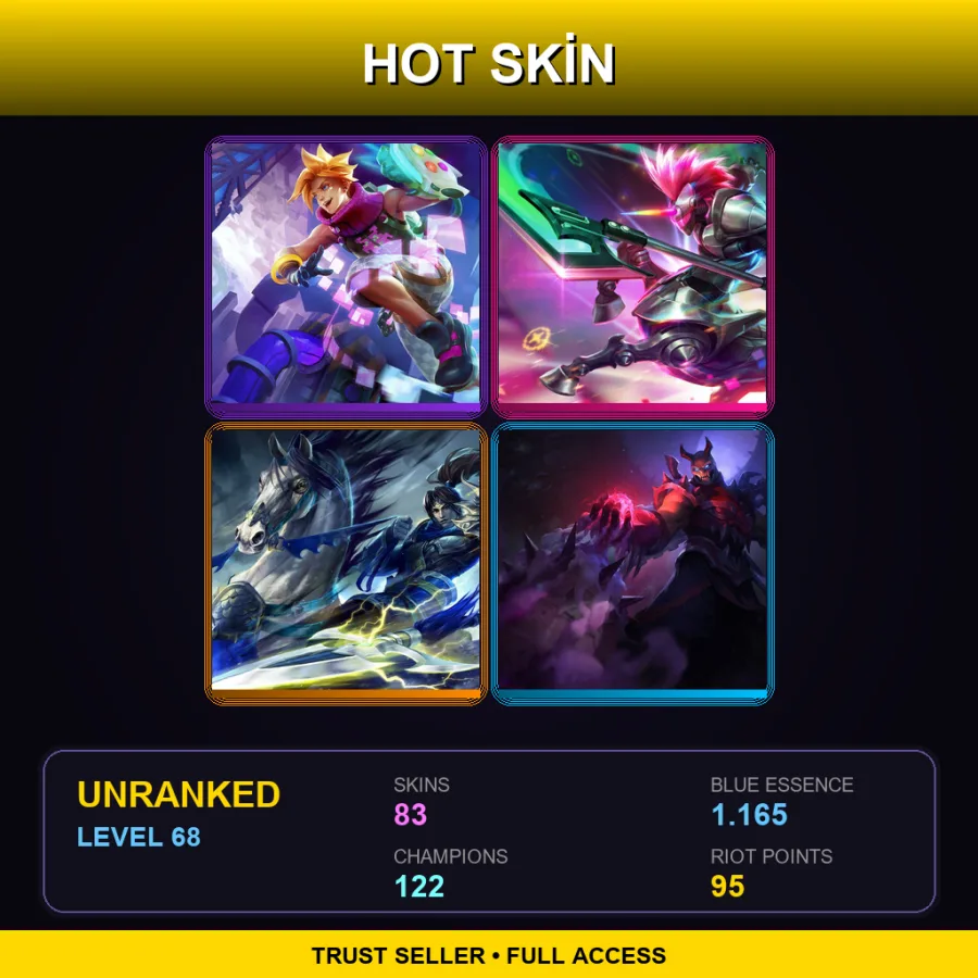 NA | Lv68 | Unranked | 83 Skin | 122 Champ — LoL account