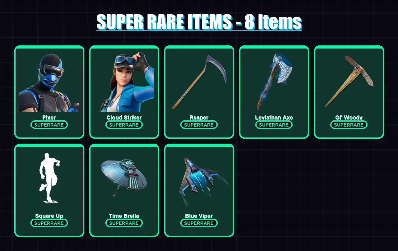 [PC] | Fixer | Cloud Striker | Rox | Blaze | Sorana | 235 skin | 282 pickaxe | 235 emote | 210 glider | Lv4003 — Fortnite account