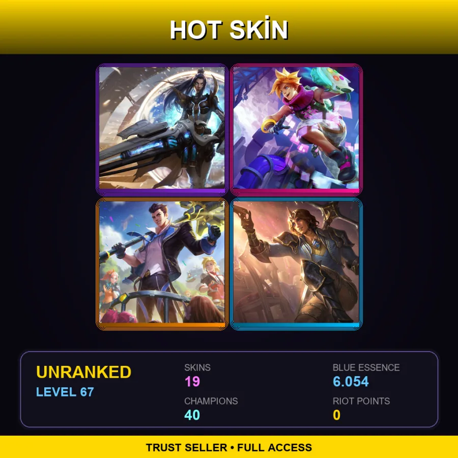 LAN | Lv67 | Unranked | 19 Skin | 40 Champ