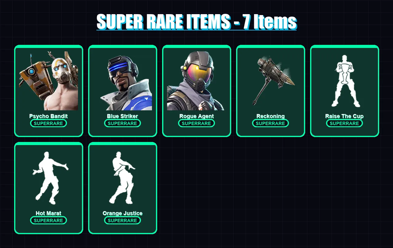 [PC/XBOX/PSN] | Psycho Bandit | Blue Striker | Rogue Agent | Dire | Fade | 97 skin | 73 pickaxe | 103 emote | 81 glider | Lv1517