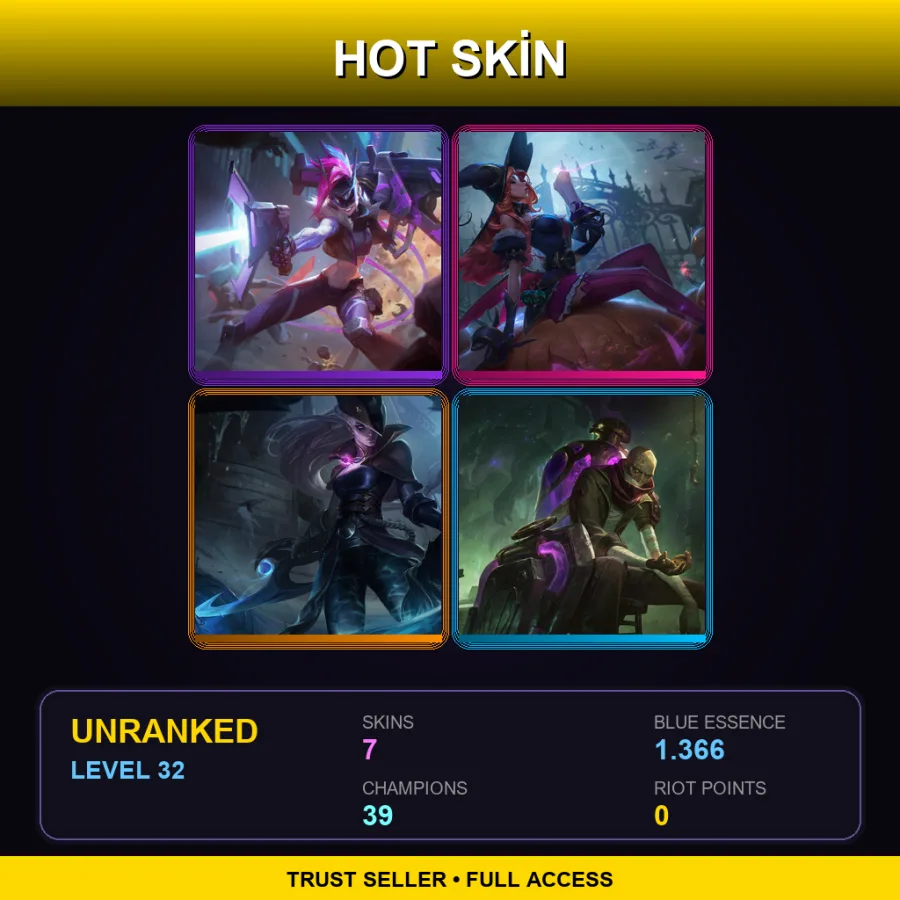 RU | Lv32 | Unranked | 7 Skin | 39 Champ — LoL account