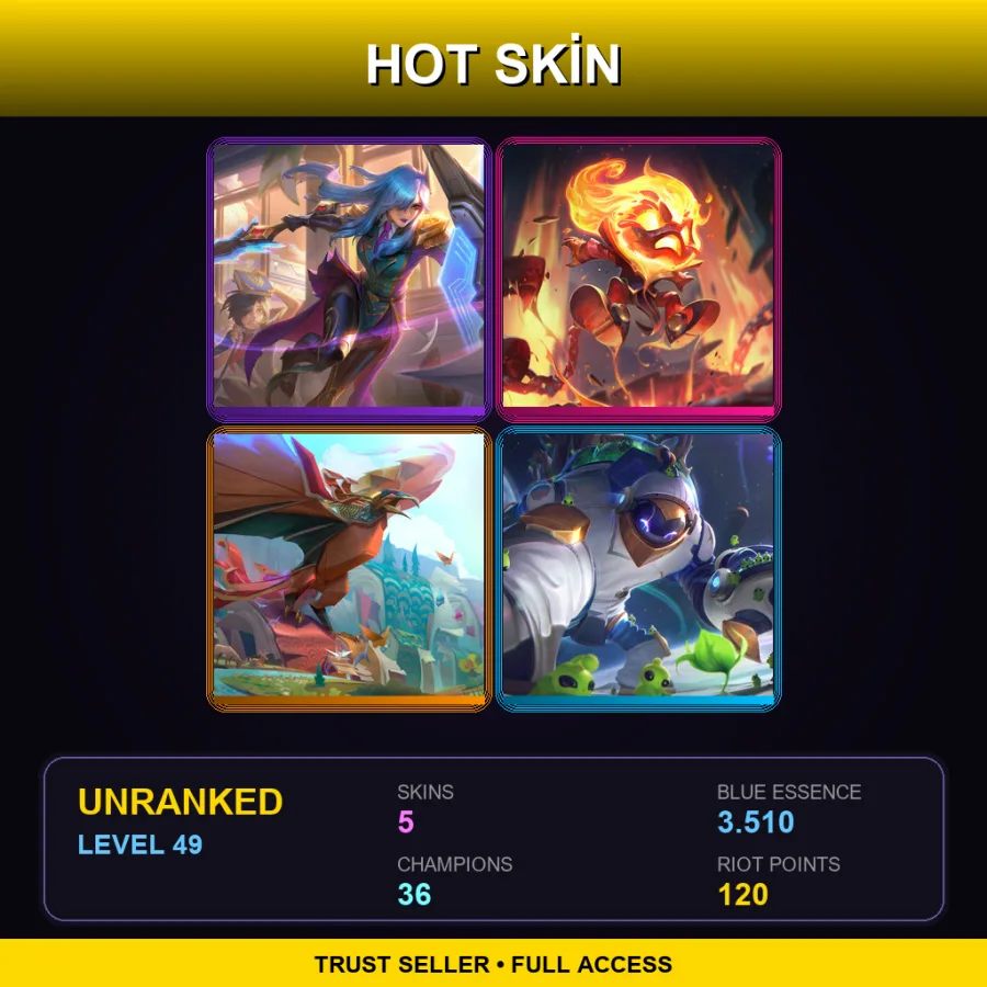 NA | Lv49 | Unranked | 5 Skin | 36 Champ