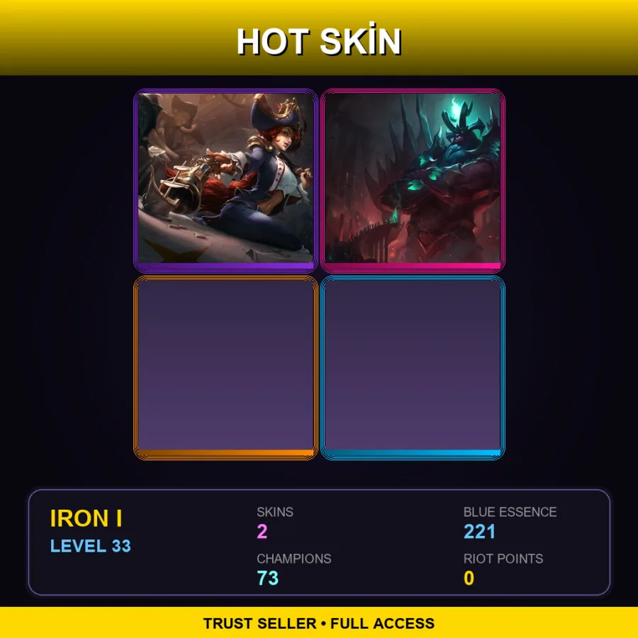 VN | Lv33 | Iron I | 2 Skin | 73 Champ