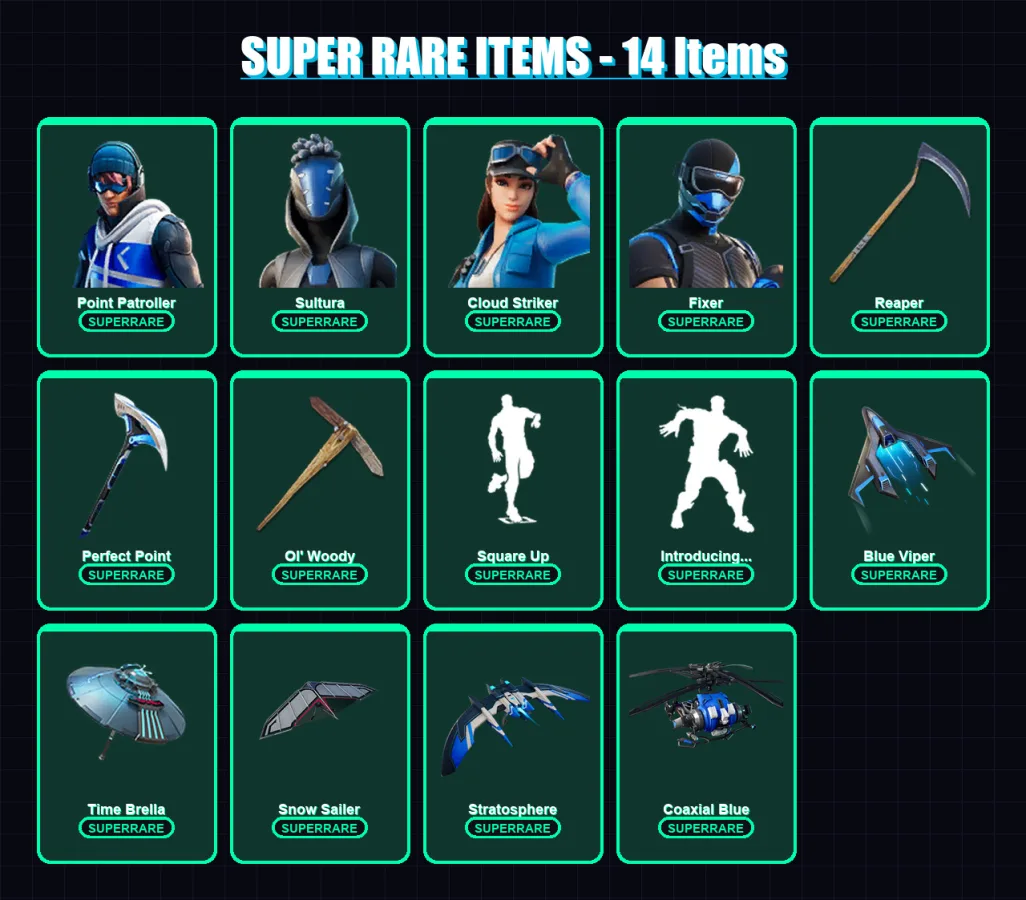 [PS4/PS5/XBOX/PC] | Point Patroller | Sultura | Cloud Striker | Fixer | Galaxia | 113 skin | 157 pickaxe | 106 emote | 143 glider | Lv1957 — Fortnite account
