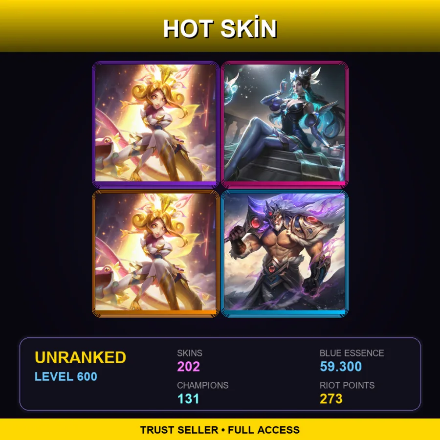 ME | Lv600 | Unranked | 202 Skin | 131 Champ