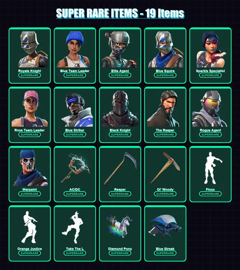 [SWITCH/XBOX/PC] | Royale Knight | Blue Team Leader | Elite Agent | 52 skin | Lv467 — Fortnite account