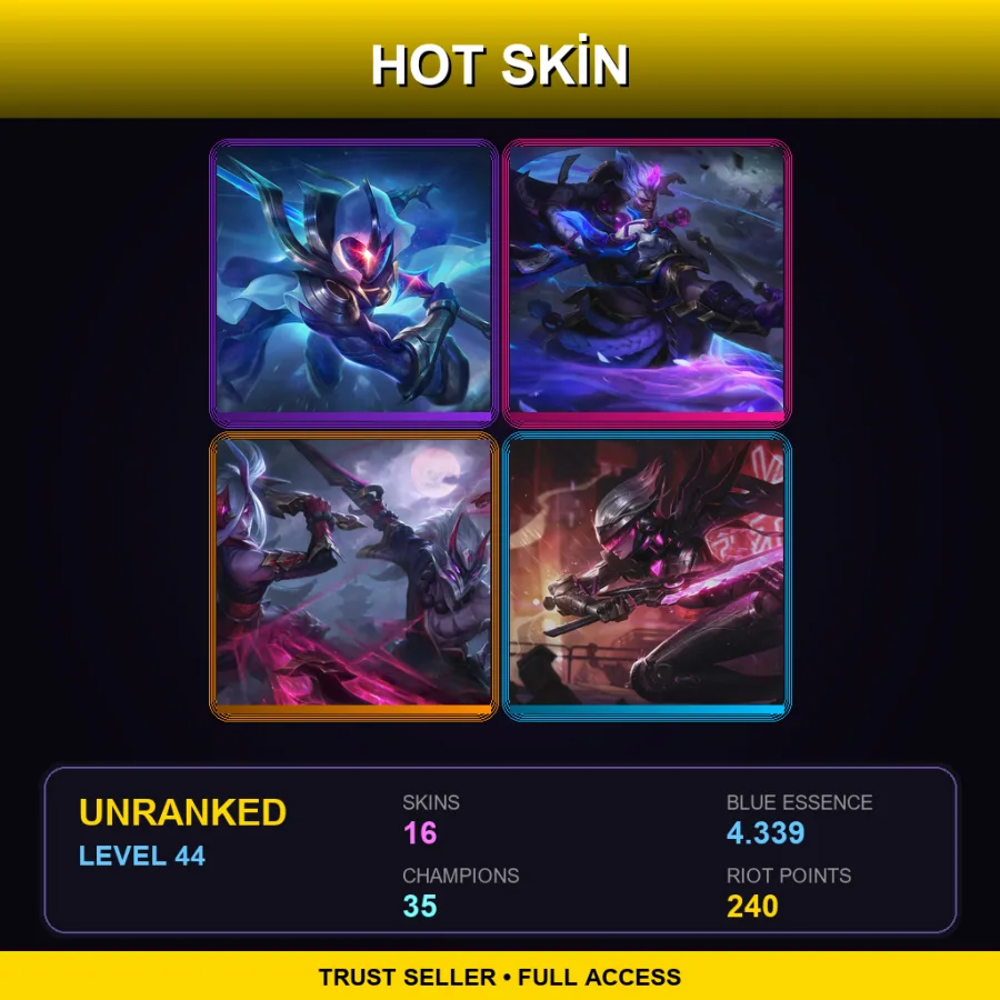 TR | Lv44 | Unranked | 16 Skin | 35 Champ