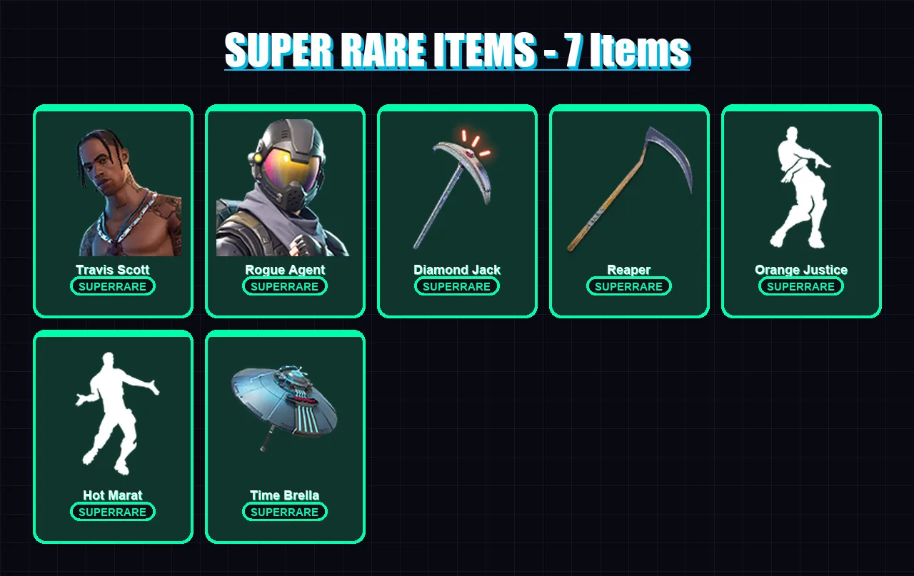 [PS4/PS5/XBOX/PC] | Travis Scott | Rogue Agent | Singularity | Vendetta | Galaxy Scout | 117 skin | 136 pickaxe | 125 emote | 133 glider | Lv2219 — Fortnite account