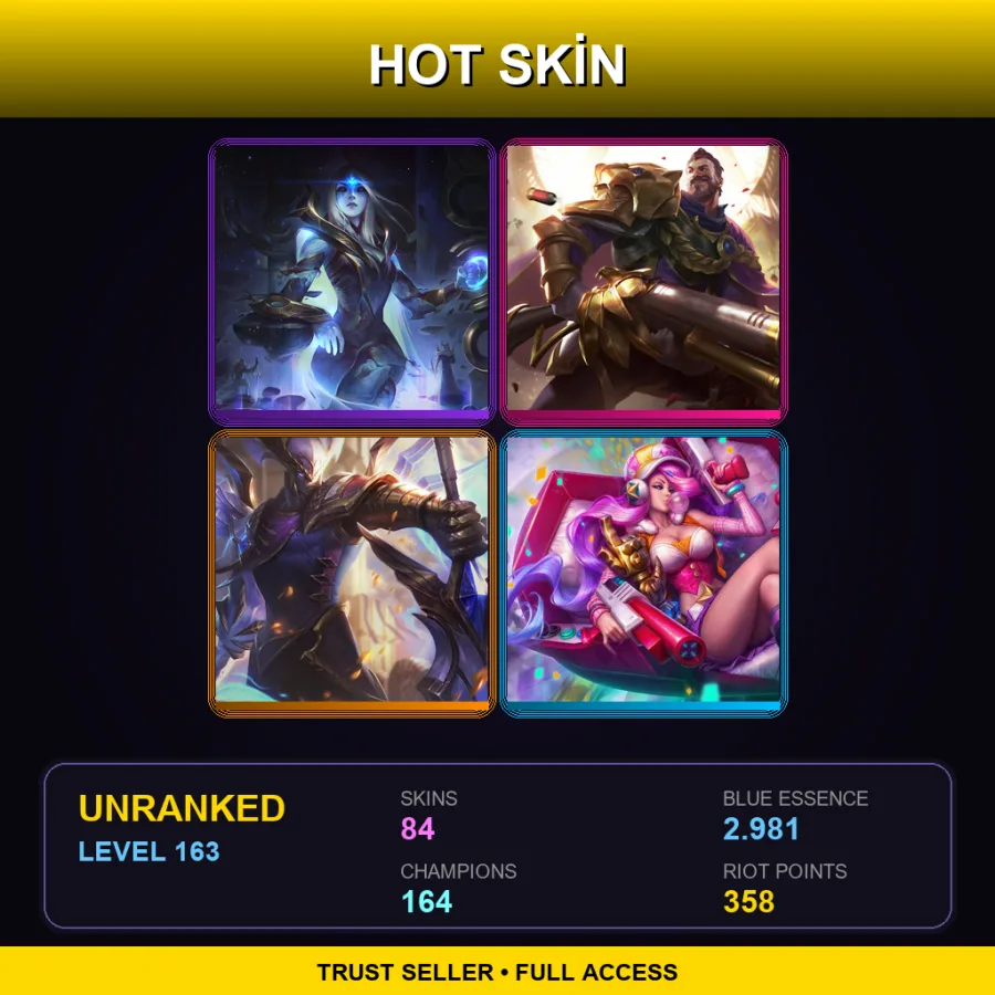 EUW | Lv163 | Unranked | 84 Skin | 164 Champ