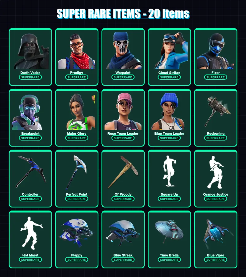 [PS4/PS5/PC] | Darth Vader | Prodigy | Warpaint | Cloud Striker | Fixer | 265 skin | 270 pickaxe | 236 emote | 223 glider | Lv3648 — Fortnite account
