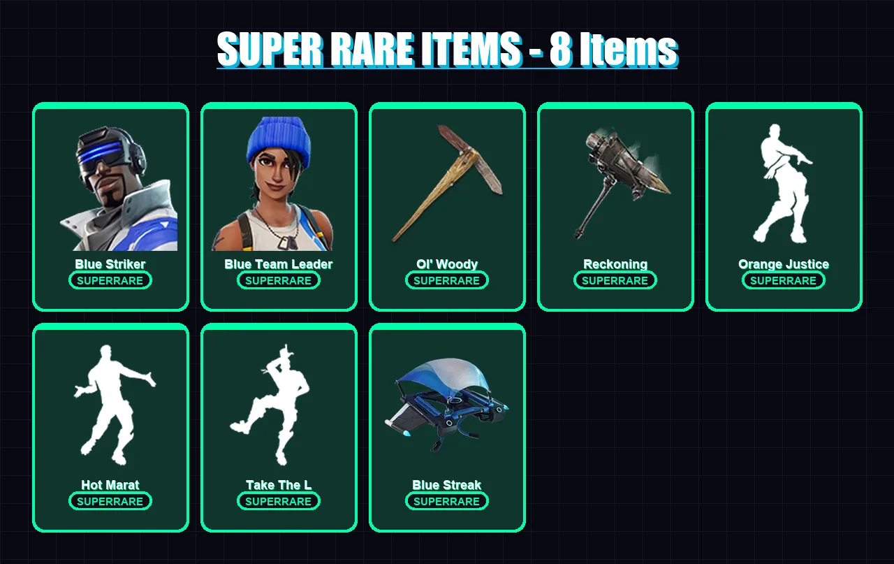 [PC/XBOX] | Blue Striker | Blue Team Leader | Dark Voyager | Calamity | Carbide | 41 skin | 58 pickaxe | 33 emote | 35 glider | Lv533