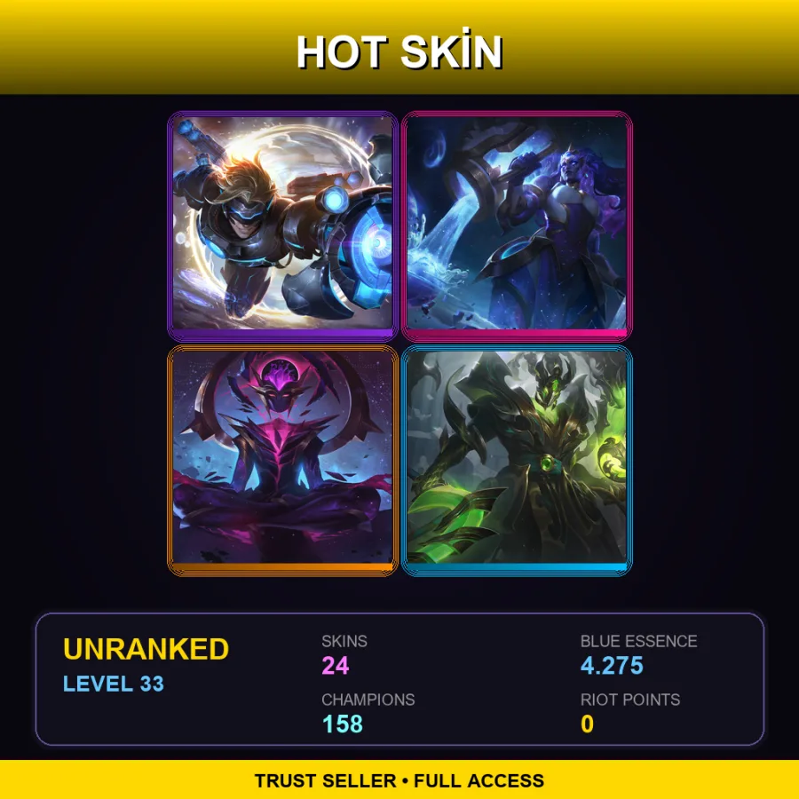 VN | Lv33 | Unranked | 24 Skin | 158 Champ