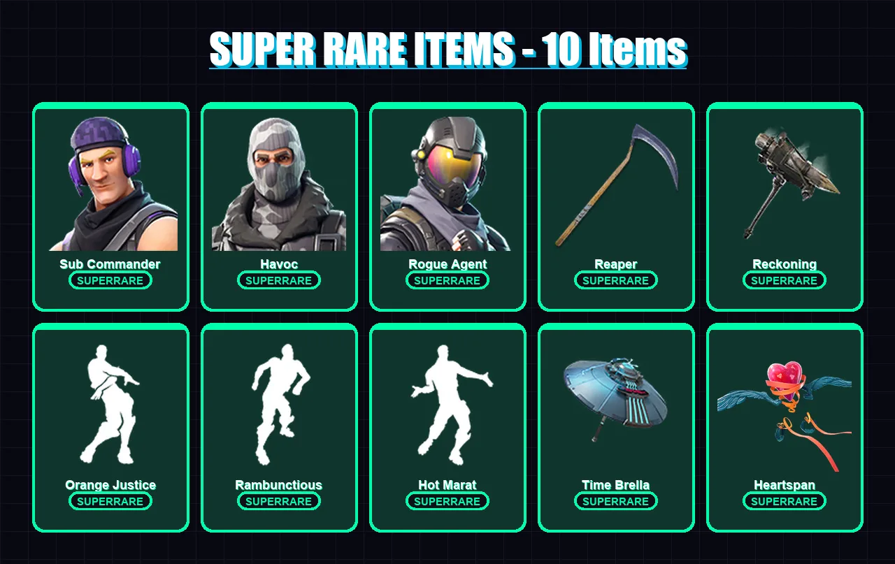 [PC/XBOX] | Sub Commander | Havoc | Rogue Agent | Carbide | Ragnarok | 57 skin | 63 pickaxe | 73 emote | 64 glider | Lv1248
