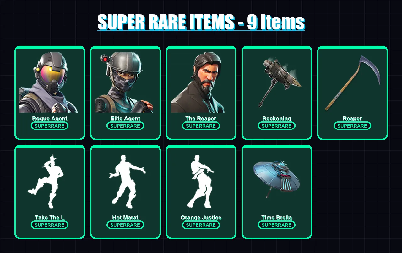 [PC/XBOX/PSN] | Rogue Agent | Elite Agent | The Reaper | The Imagined | Zenith | 41 skin | 26 pickaxe | 38 emote | 30 glider | Lv433
