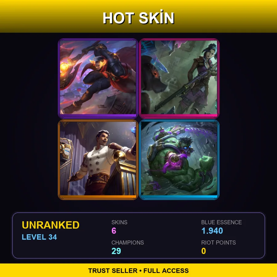 LAS | Lv34 | Unranked | 6 Skin | 29 Champ