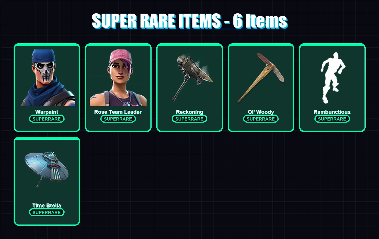 [PS4/PS5/PC] | Warpaint | Rose Team Leader | Calamity | The Scientist | Valeria | 101 skin | 133 pickaxe | 134 emote | 126 glider | Lv1646 — Fortnite account