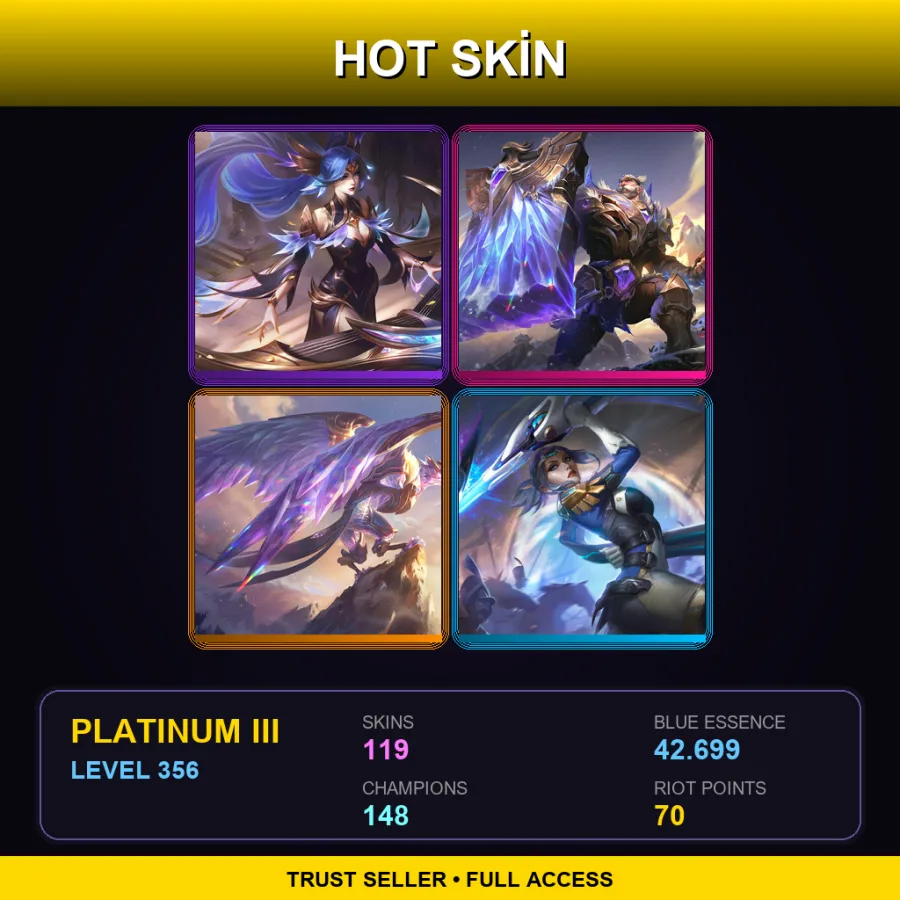 TR | Lv356 | Platinum III | 119 Skin | 148 Champ