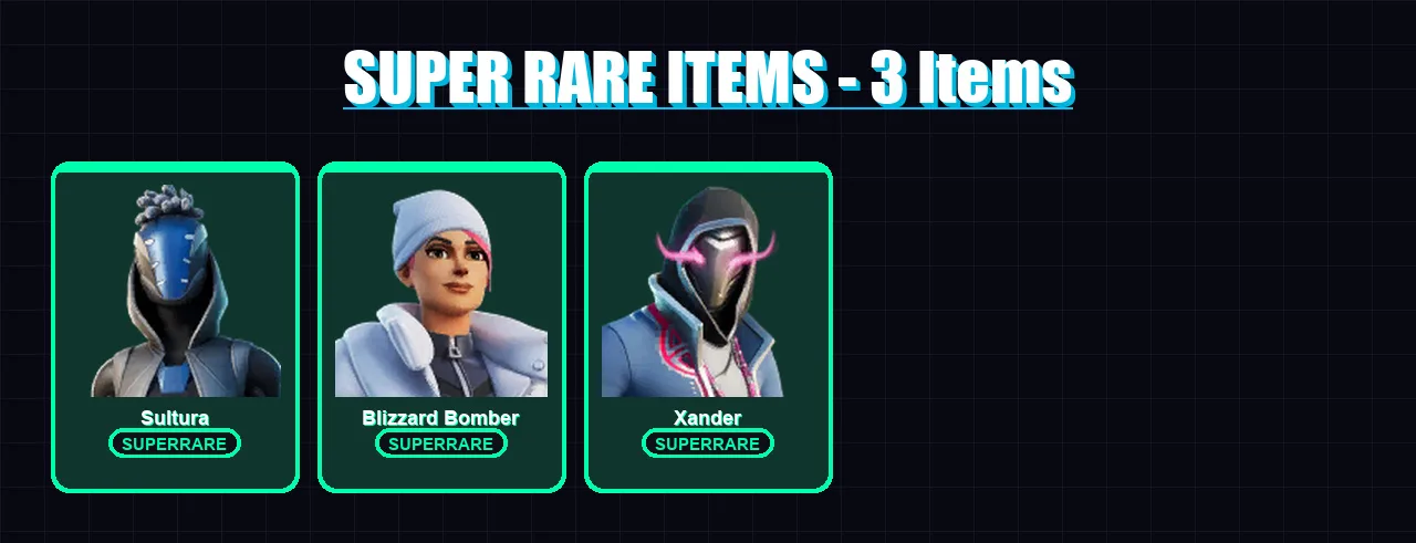 [PS4/PS5/PC] | Sultura | Blizzard Bomber | Xander | Kendo | Hatsune Miku | 33 skin | 63 pickaxe | 43 emote | 37 glider | Lv626