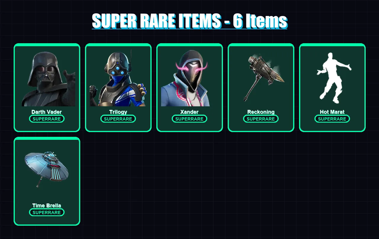 [PC/XBOX/PSN] | Darth Vader | Trilogy | Xander | The Ice King | Calamity | 119 skin | 132 pickaxe | 103 emote | 125 glider | Lv1692