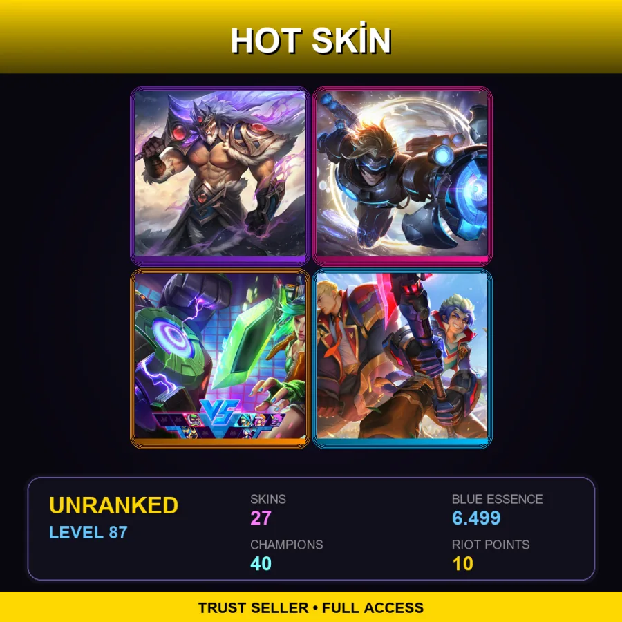 EUNE | Lv87 | Unranked | 27 Skin | 40 Champ — Battle Academia Wukong