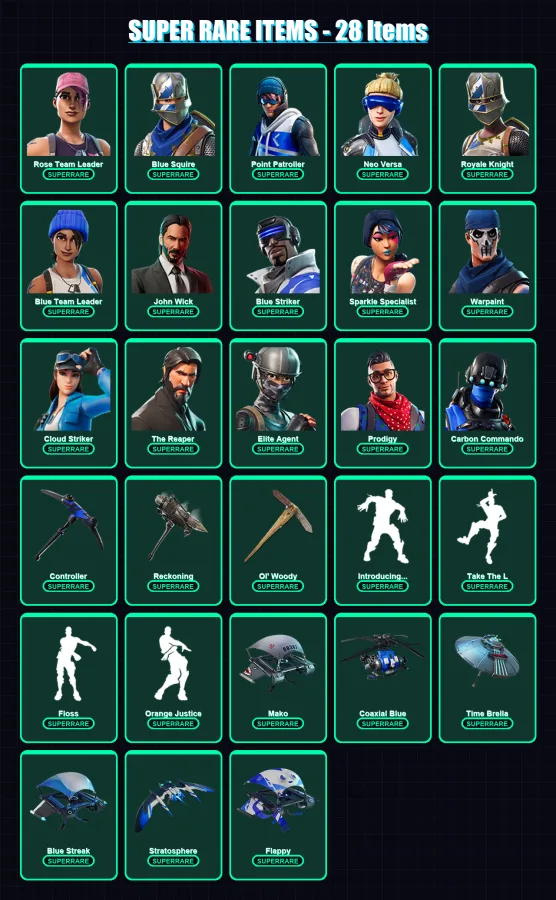[PS4/PS5/XBOX/PC] | Rose Team Leader | Blue Squire | Point Patroller | 113 skin | Lv1152
