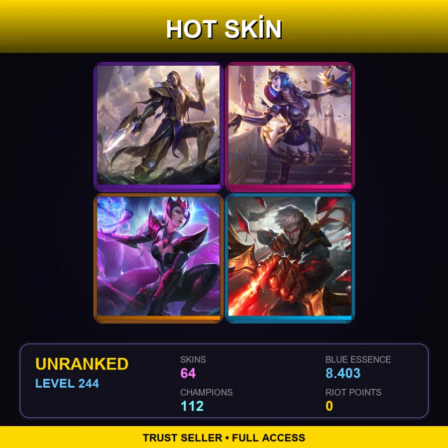 VN | Lv244 | Unranked | 64 Skin | 112 Champ