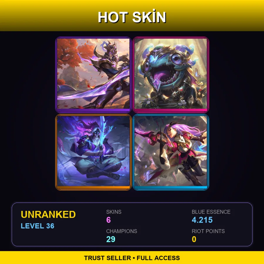 EUW | Lv36 | Unranked | 6 Skin | 29 Champ — Victorious Master Yi