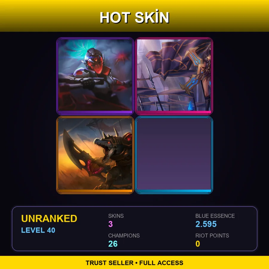 VN | Lv40 | Unranked | 3 Skin | 26 Champ