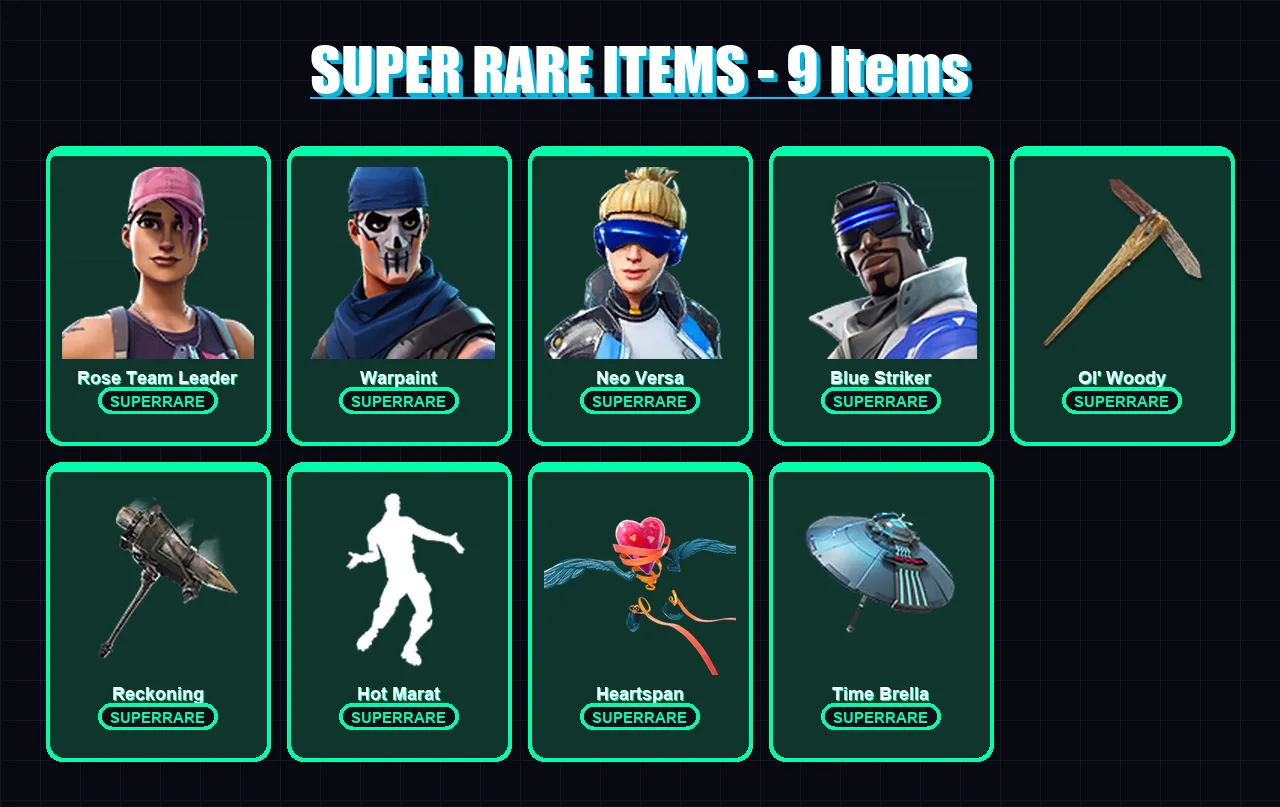 [PC/XBOX] | Rose Team Leader | Warpaint | Neo Versa | Blue Striker | Ronin | 86 skin | 81 pickaxe | 84 emote | 90 glider | Lv1240 — Fortnite account
