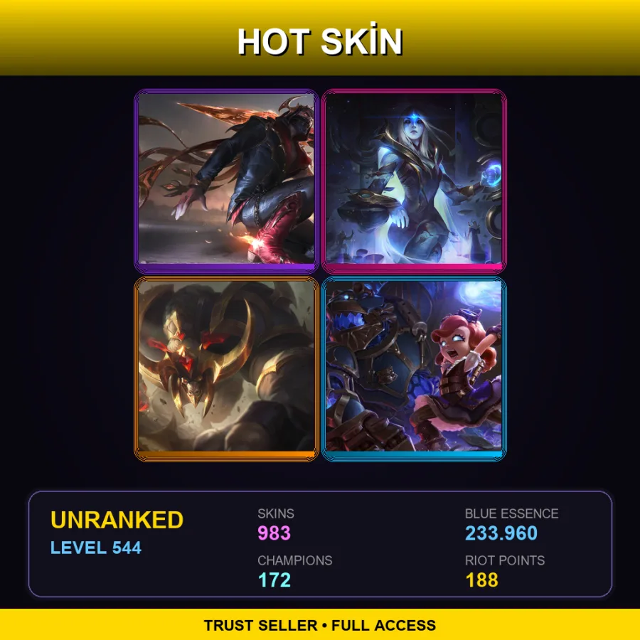 BR | Lv544 | Unranked | 983 Skin | 172 Champ