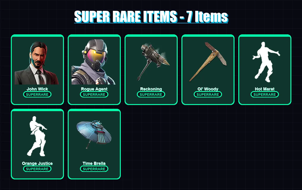 [PC] | John Wick | Rogue Agent | The Visitor | Mandalorian | Ragnarok | 177 skin | 204 pickaxe | 202 emote | 144 glider | Lv1860 — Fortnite account