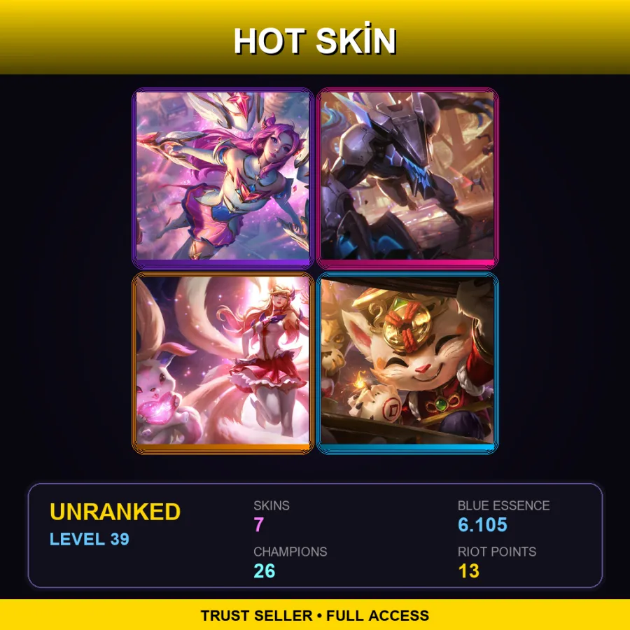 RU | Lv39 | Unranked | 7 Skin | 26 Champ