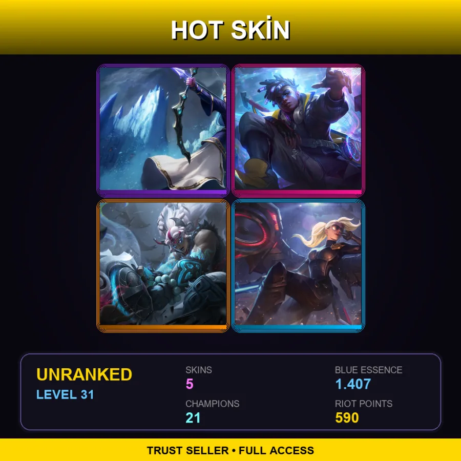 EUNE | Lv31 | Unranked | 5 Skin | 21 Champ — Queen Ashe