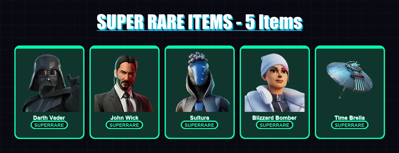 [PS4/PS5/XBOX/PC] | Darth Vader | John Wick | Sultura | Blizzard Bomber | Twyn | 140 skin | 159 pickaxe | 175 emote | 125 glider | Lv1878