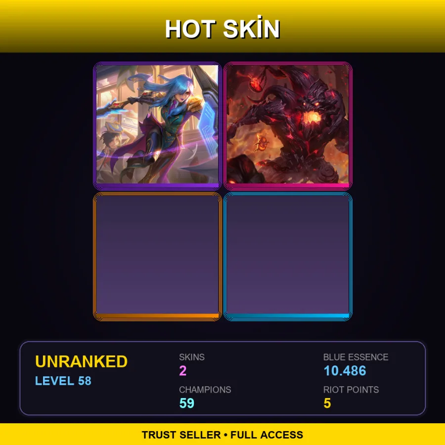 VN | Lv58 | Unranked | 2 Skin | 59 Champ