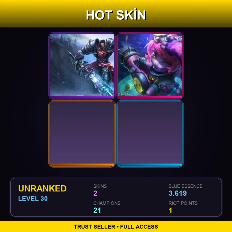 EUW | Lv30 | Unranked | 2 Skin | 21 Champ