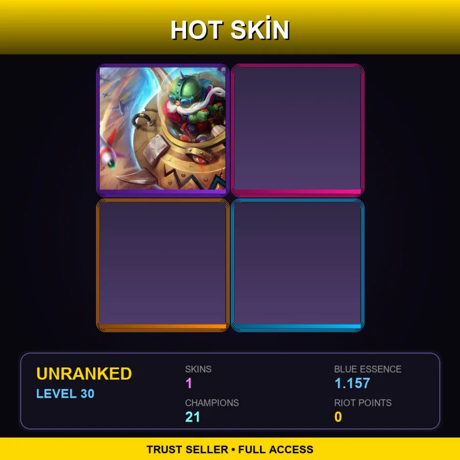 NA | Lv30 | Unranked | 1 Skin | 21 Champ