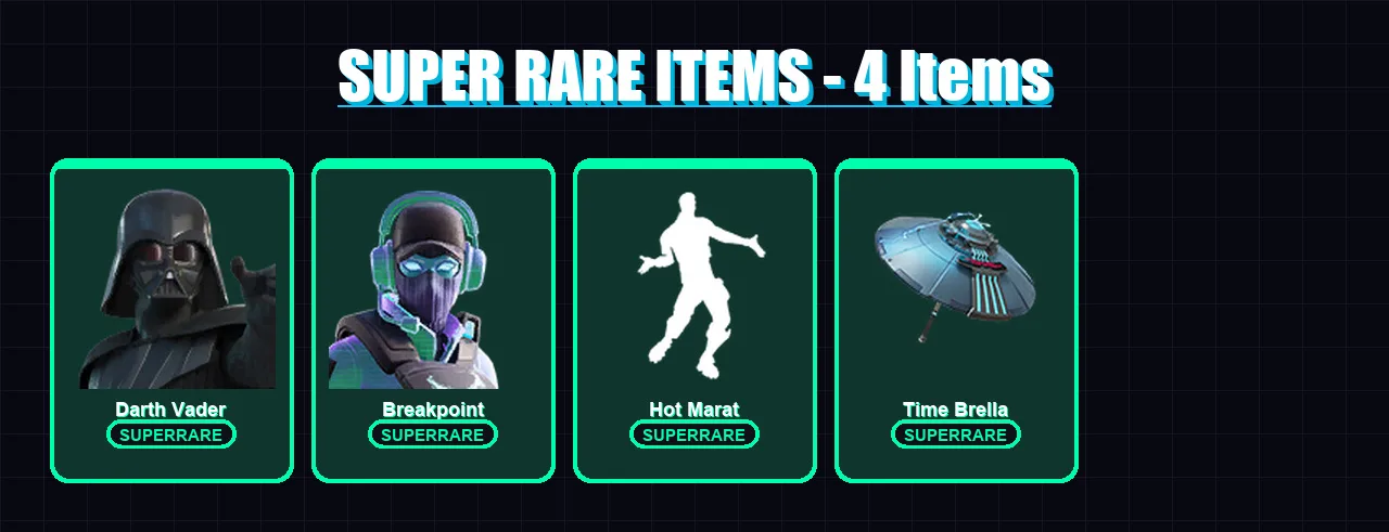 [PC/PSN] | Darth Vader | Breakpoint | Blackheart | Joltara | The Origin | 66 skin | 114 pickaxe | 86 emote | 106 glider | Lv2516