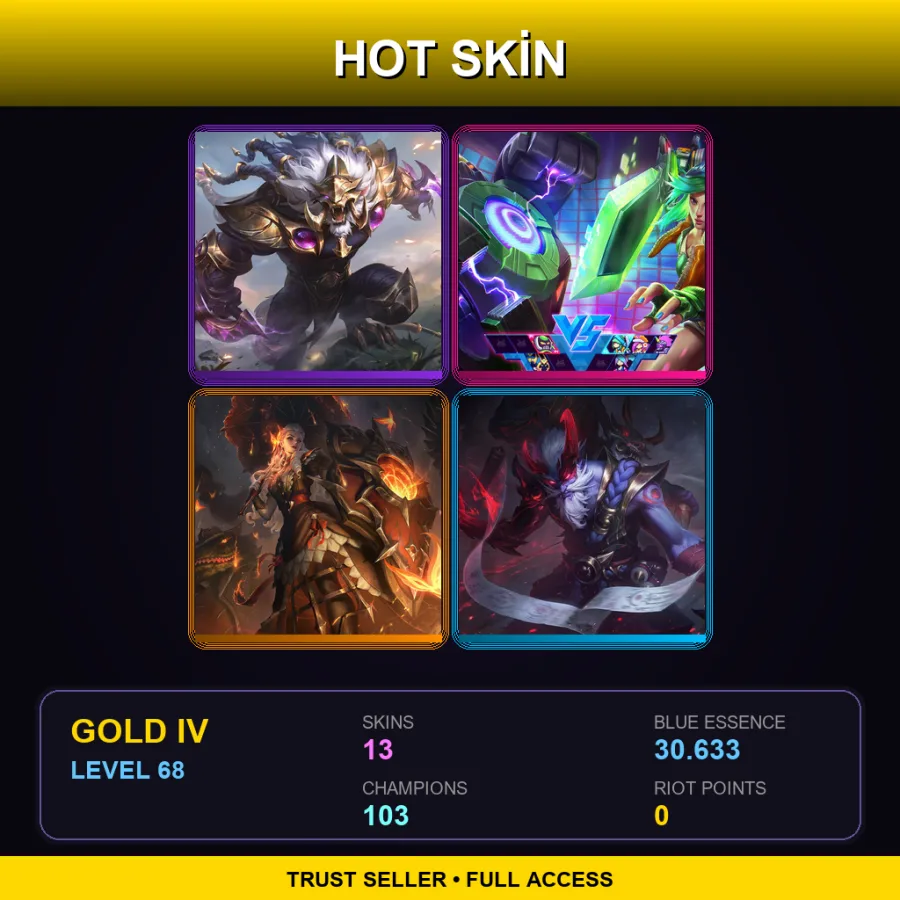 BR | Lv68 | Gold IV | 13 Skin | 103 Champ