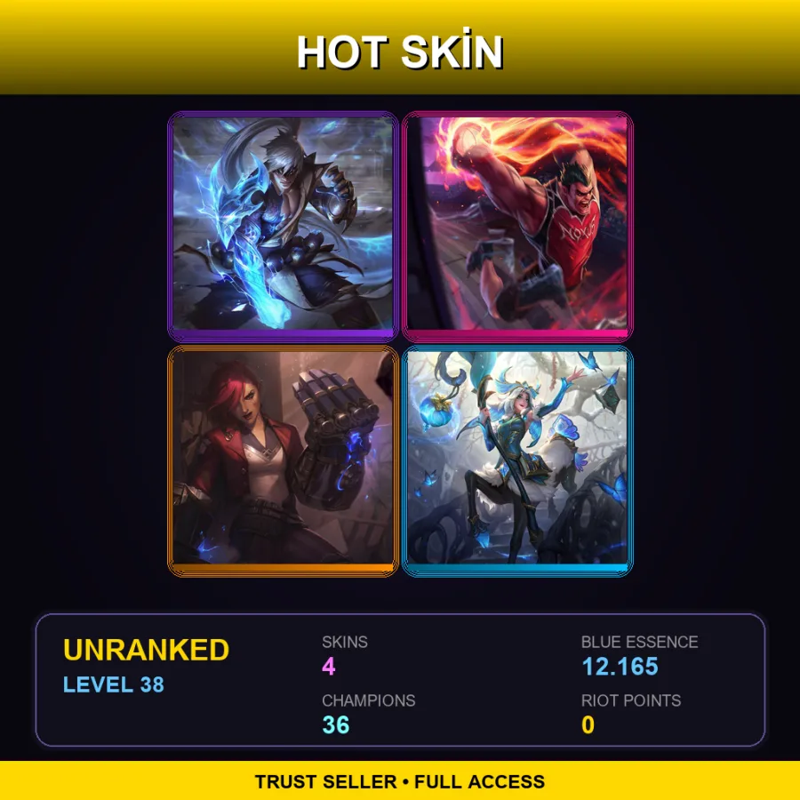 EUW | Lv38 | Unranked | 4 Skin | 36 Champ