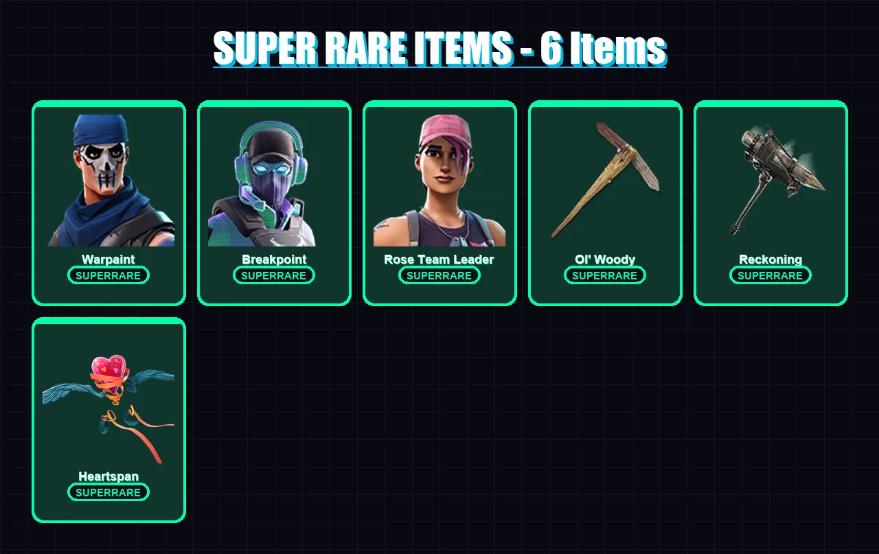 [PC/PSN] | Warpaint | Breakpoint | Rose Team Leader | The Scientist | Vendetta | 121 skin | 96 pickaxe | 111 emote | 107 glider | Lv1250 — Fortnite account