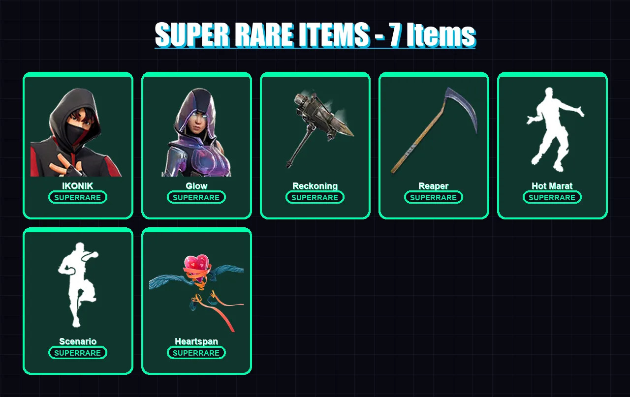 [PS4/PS5/XBOX/PC] | IKONIK | Glow | Ultima Knight | Ragnarok | Blackheart | 175 skin | 139 pickaxe | 154 emote | 114 glider | Lv2074