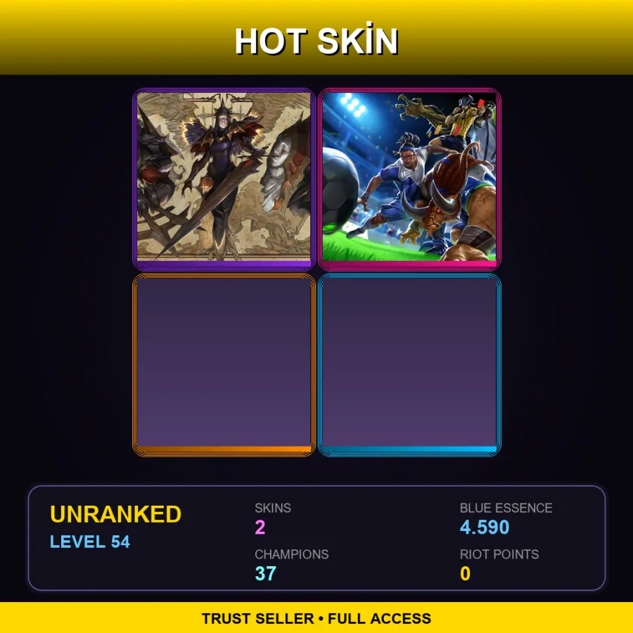 NA | Lv54 | Unranked | 2 Skin | 37 Champ — LoL account
