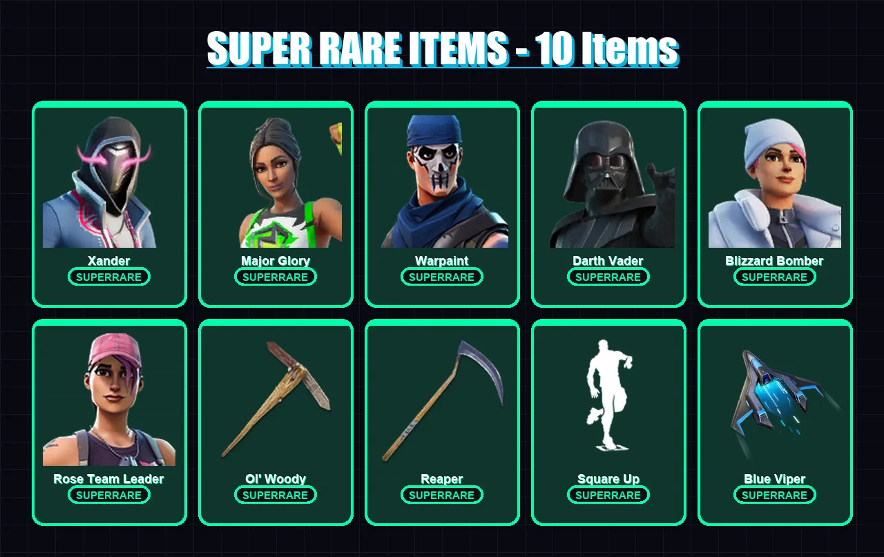 [PS4/PS5/XBOX/PC] | Xander | Major Glory | Warpaint | Darth Vader | Blizzard Bomber | 134 skin | 140 pickaxe | 134 emote | 129 glider | Lv1897