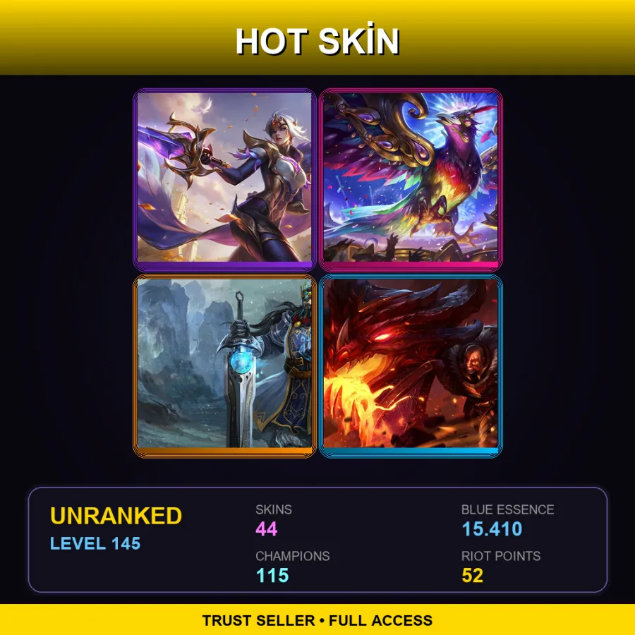 EUNE | Lv145 | Unranked | 44 Skin | 115 Champ — Panda Annie