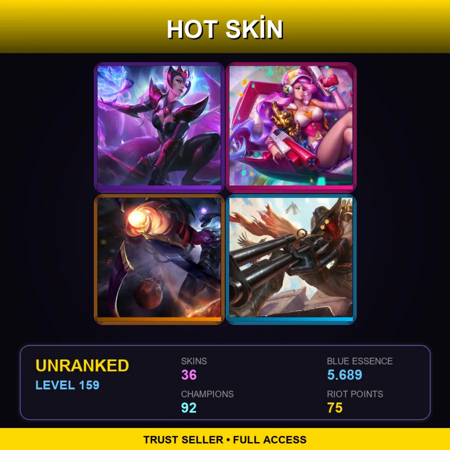 LAS | Lv159 | Unranked | 36 Skin | 92 Champ