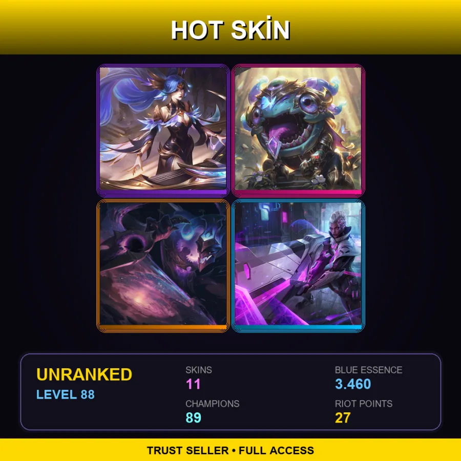 LAN | Lv88 | Unranked | 11 Skin | 89 Champ — Unbound Thresh