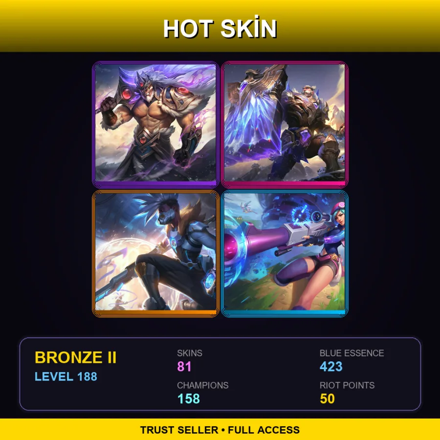 TR | Lv188 | Bronze II | 81 Skin | 158 Champ